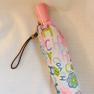 Coach Floral Print & Logo Umbrella with Cover